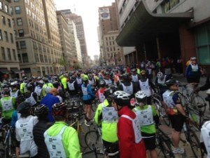 The view towards the start line.