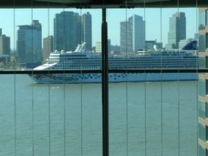 The view from the hotel lobby.